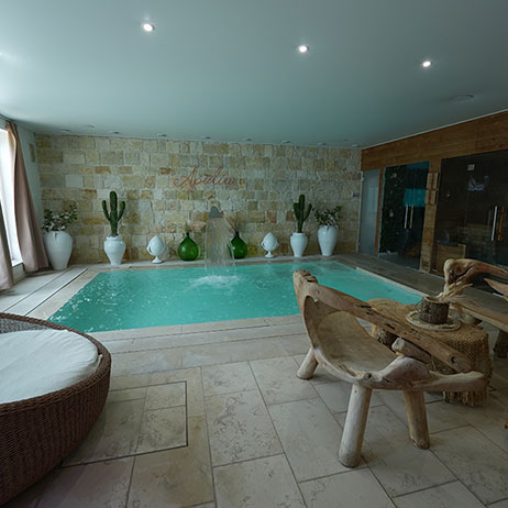 Spa privatif Apulia – entrée et accueil de l'espace bien-être, Tubize