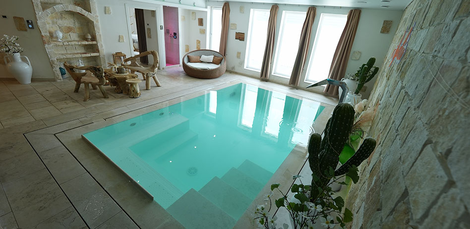 Spa privatif Apulia – vue d'ensemble de l'espace wellness privatif, Tubize